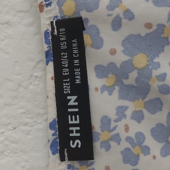 SHEIN Floral Blue and White Dress NWOT - Picture 3 of 16